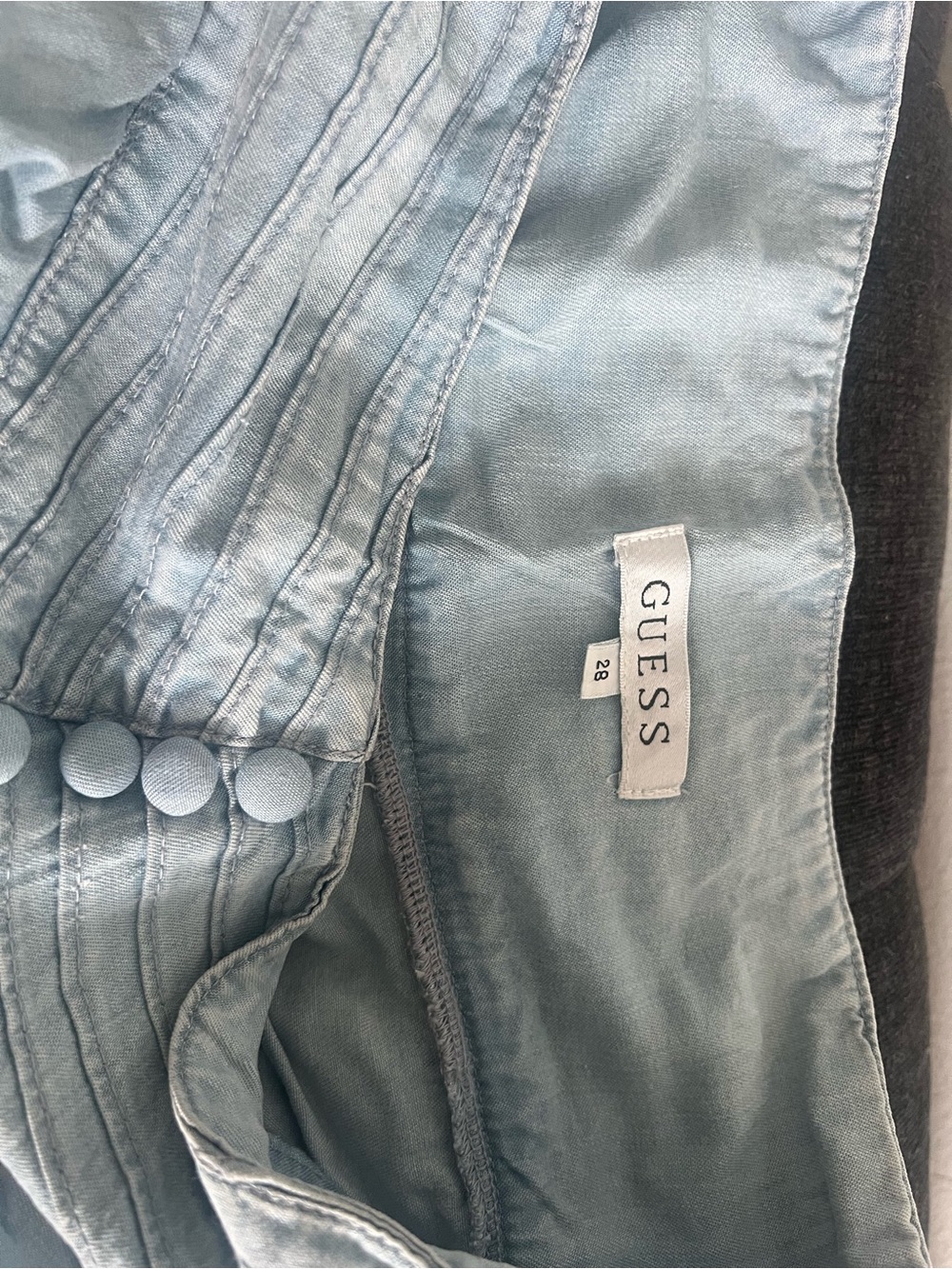 GUESS Women's Pale Blue Button-Front Denim Jeans